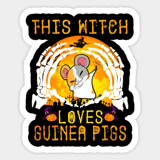 This Witch Loves Guinea Pigs Halloween (121) Sticker